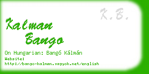 kalman bango business card