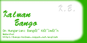 kalman bango business card